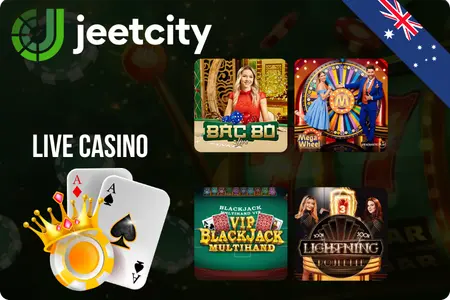 JeetCity live casino tables including Blackjack and Roulette